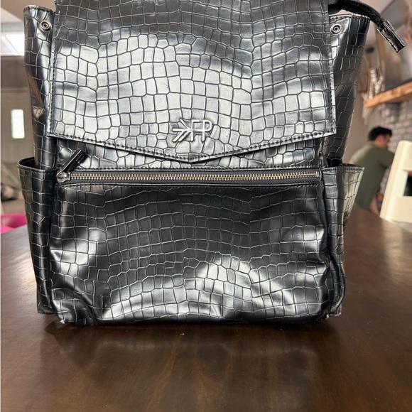 Freshly Picked Handbags - Freshly Picked Shiny Black Crocodile Backpack